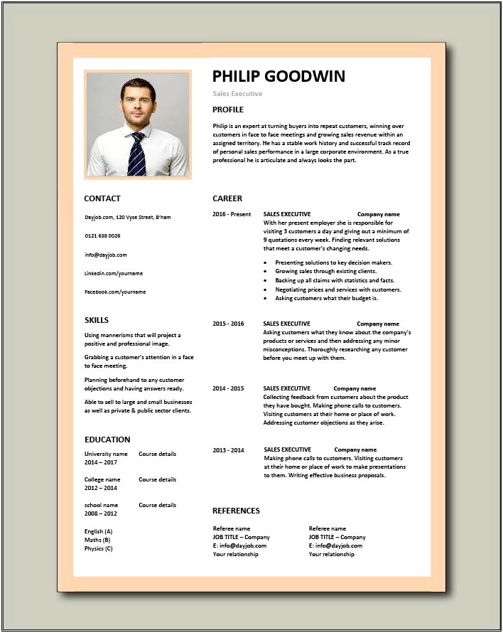 Sample Resume For Experienced Sales And Marketing Professional