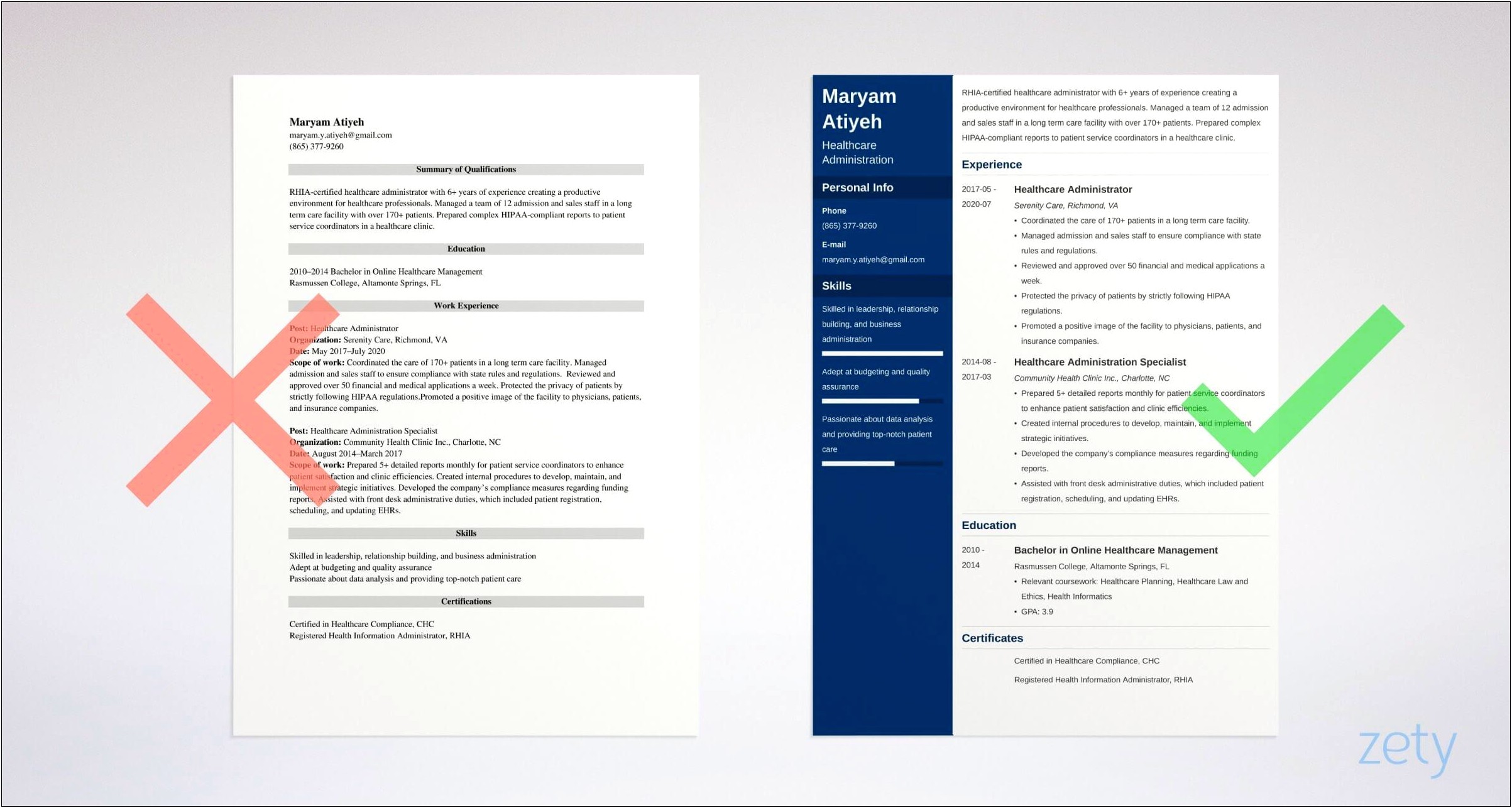 Sample Resume For Health Administration Fresher