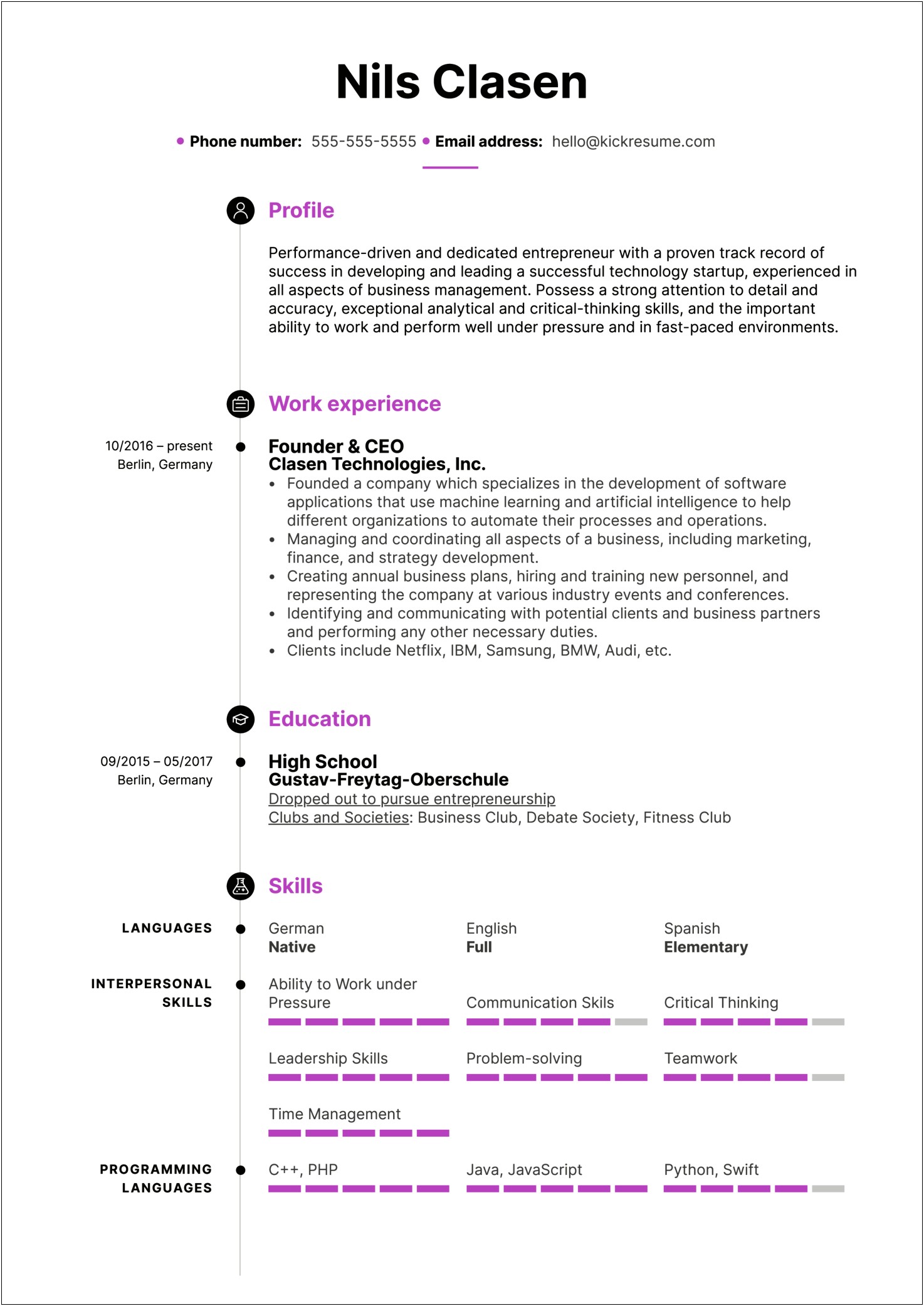 Sample Resume For High School Graduate Without Experience