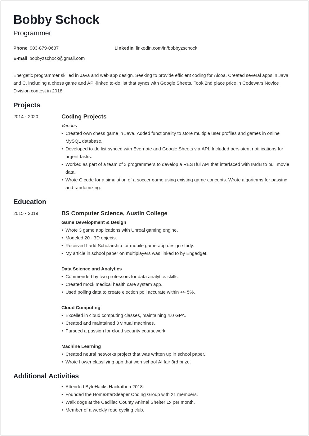 Sample Resume For High School Student No Experience