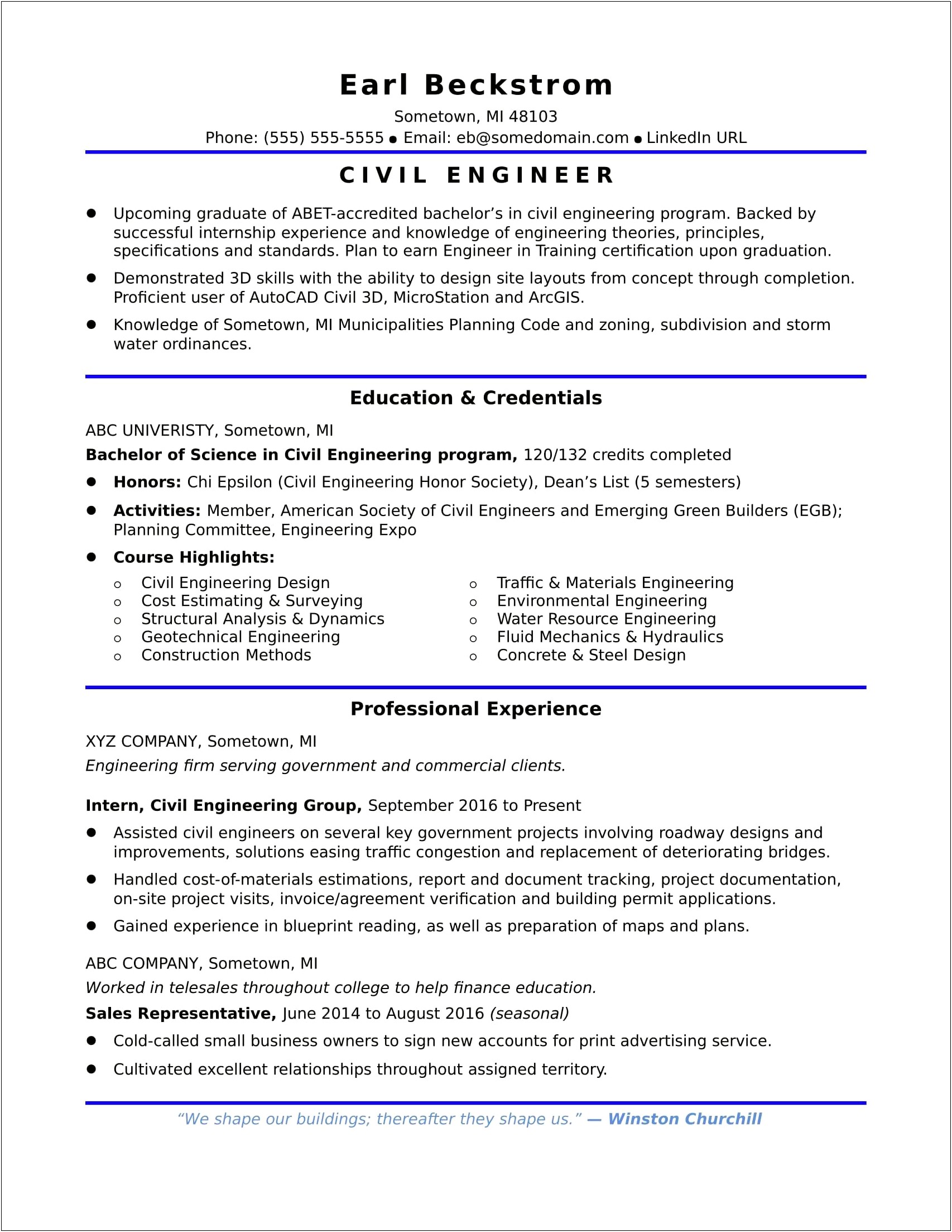 Sample Resume For It Engineers Freshers