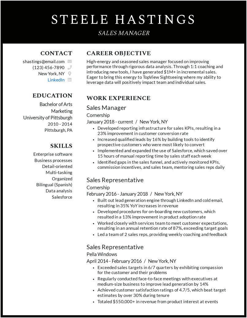 Sample Resume For It Sales Professional