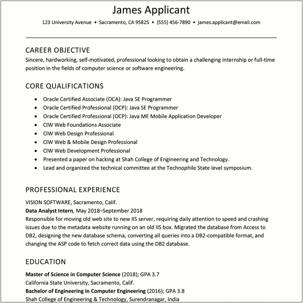 Sample Resume For Jack Of All Trades