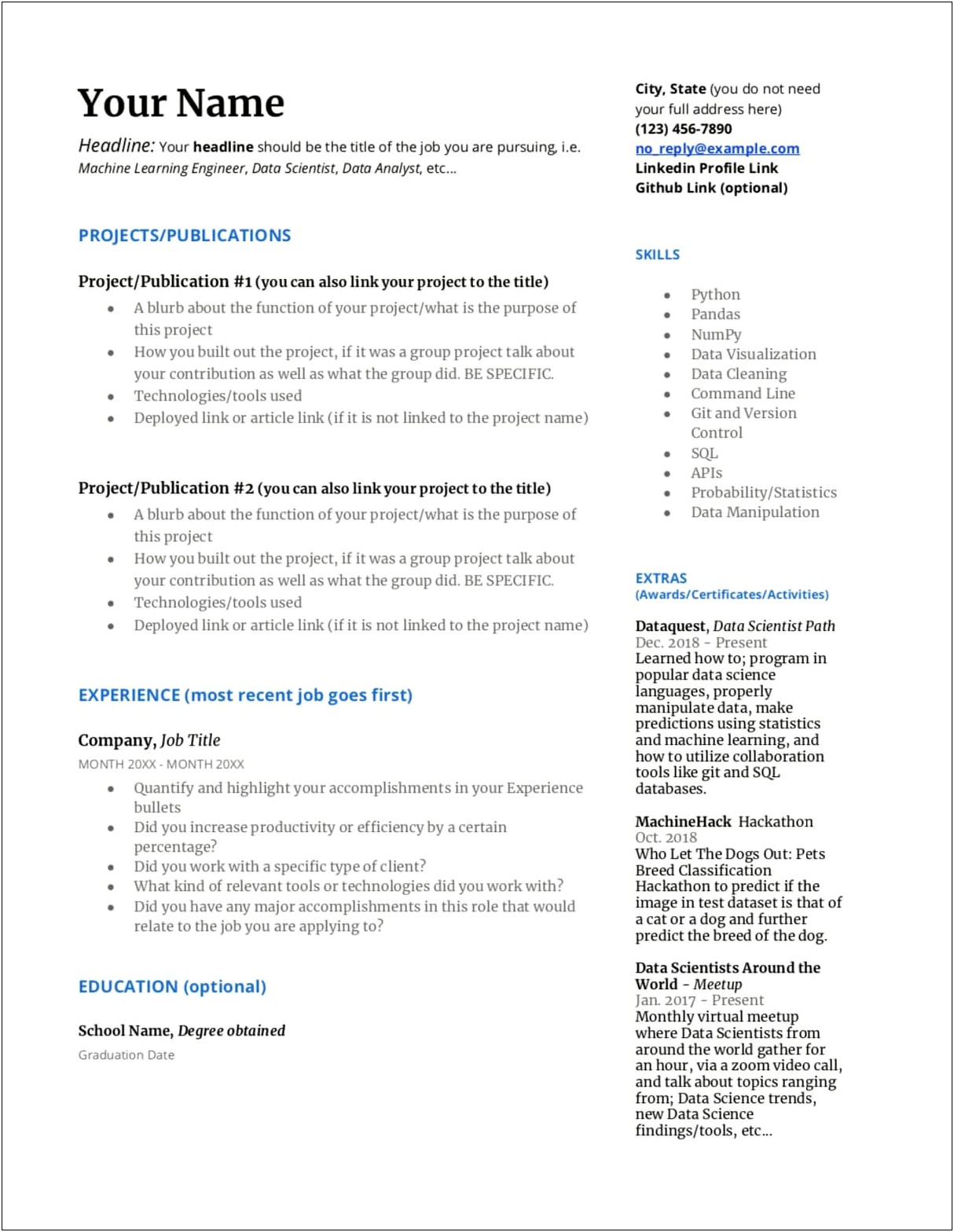 Sample Resume For Junior Data Analyst