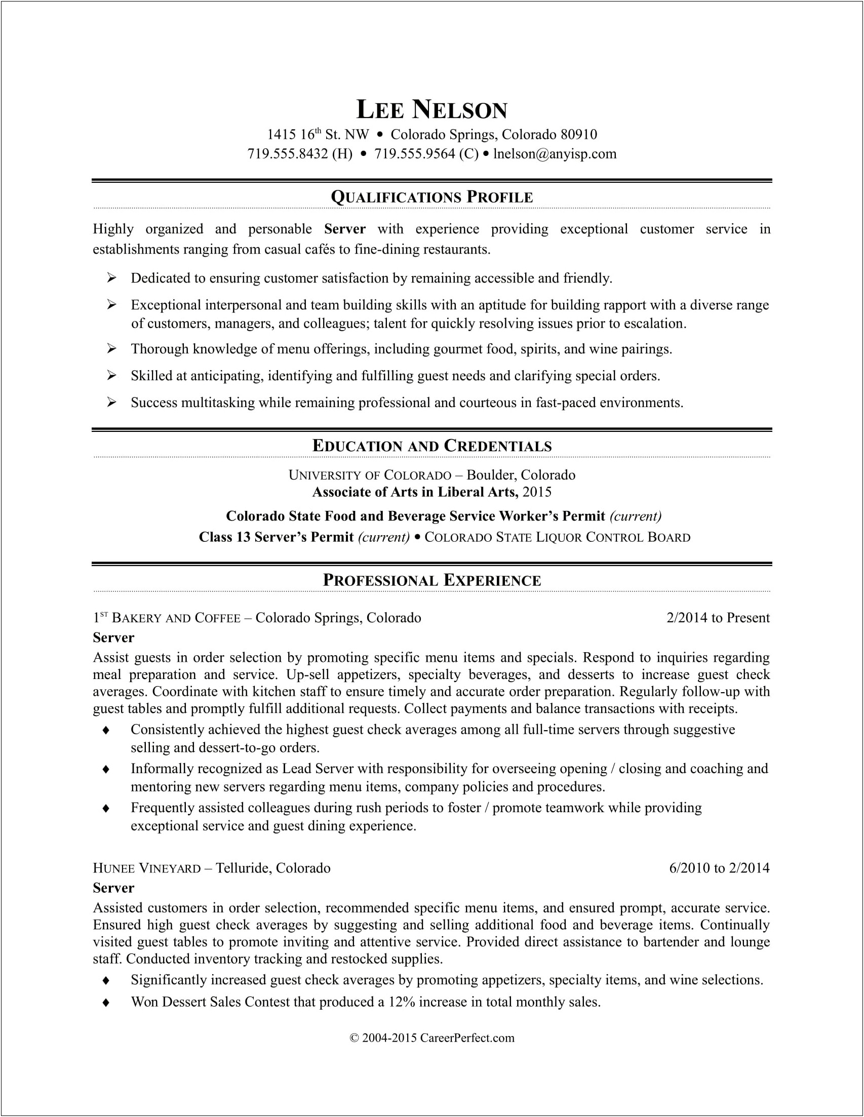 Sample Resume For Lead Patient Care Hostess