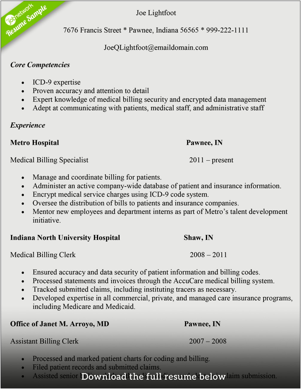 Sample Resume For Medical Insurance Assistant