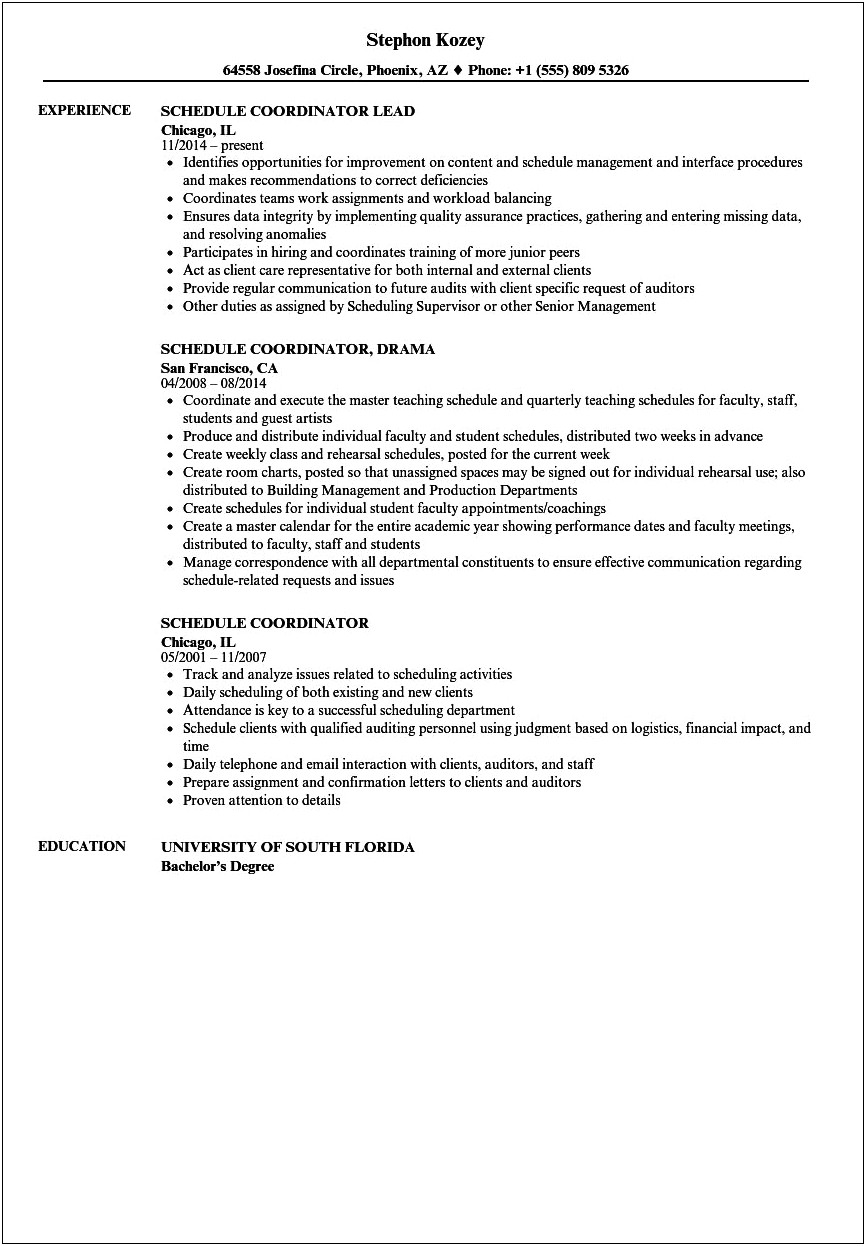 Sample Resume For Medical Staff Coordinator