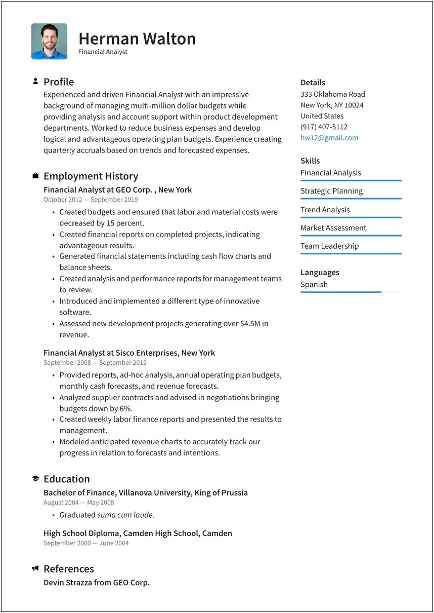 Sample Resume For New Program Development