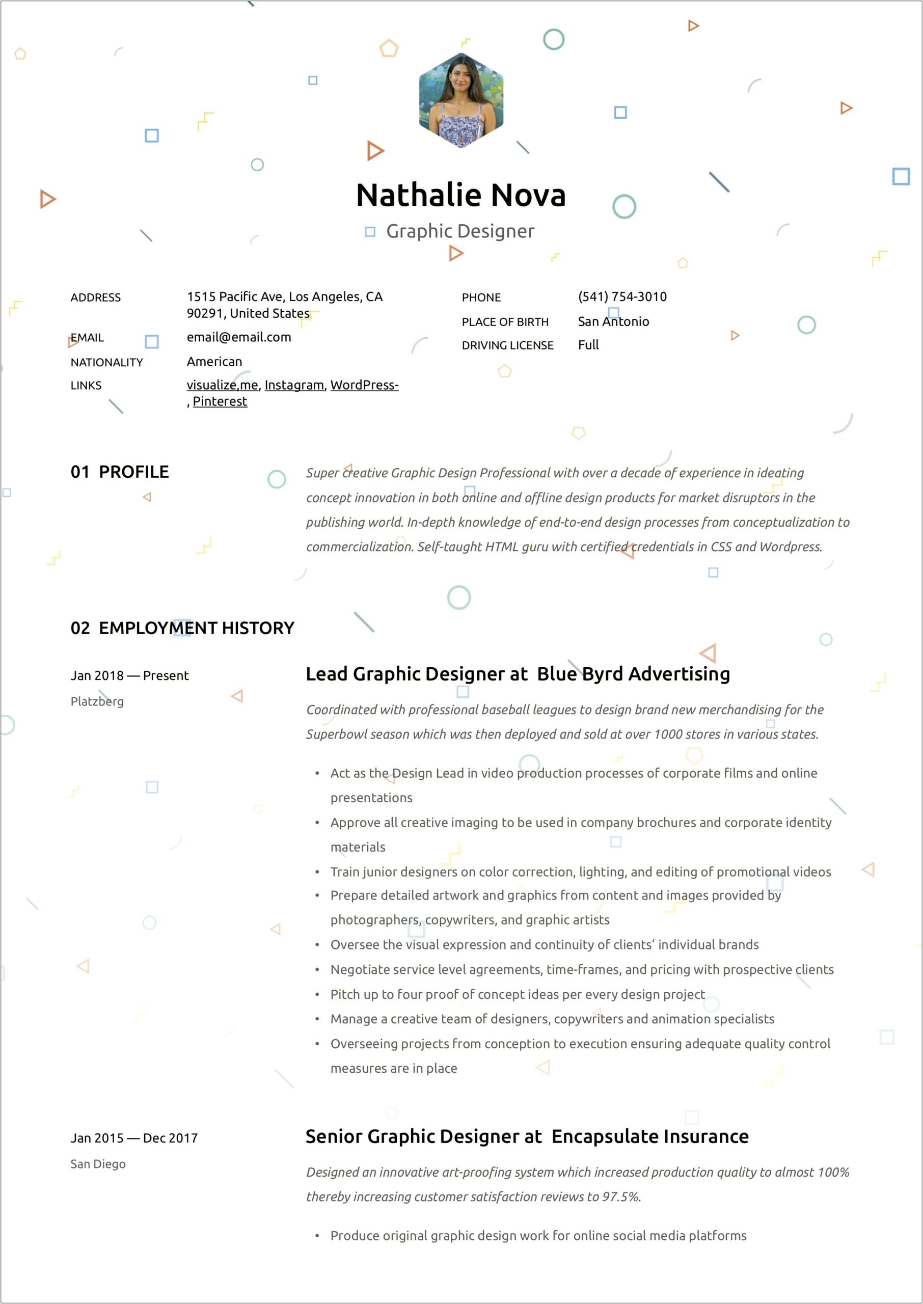 Sample Resume For Newspaper Graphic Designer