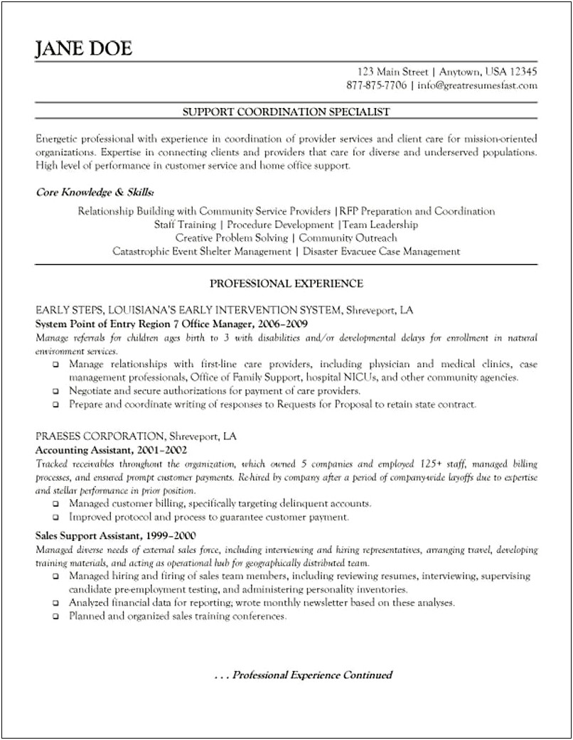 Sample Resume For Non Profit Member