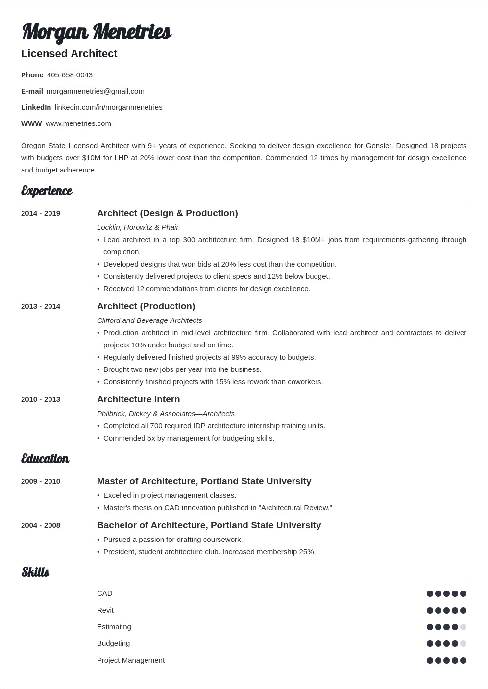 Sample Resume For Ojt Architecture Student