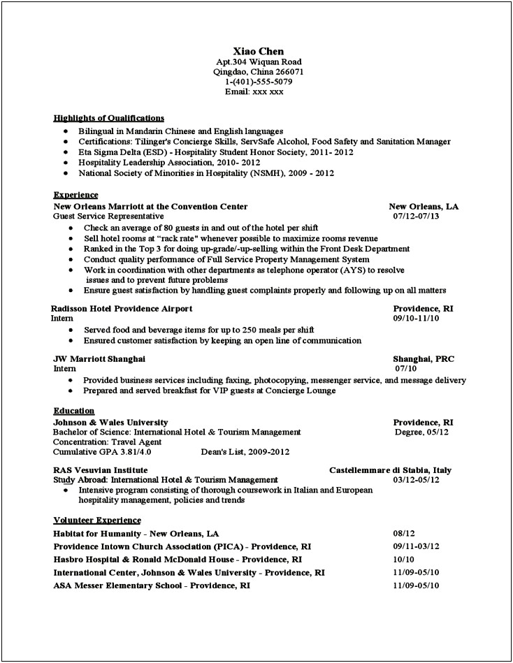 Sample Resume For Ojt Culinary Students