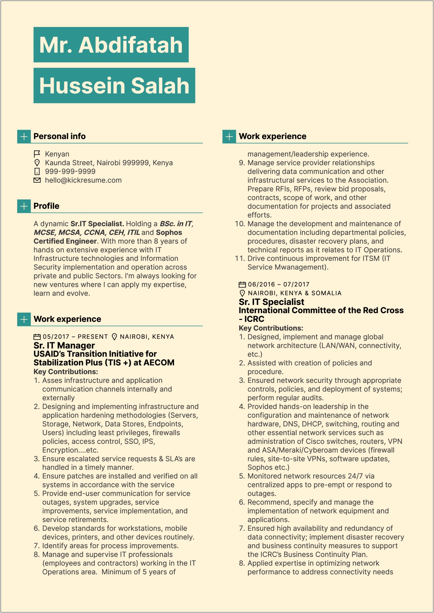 Sample Resume For Public Works Director