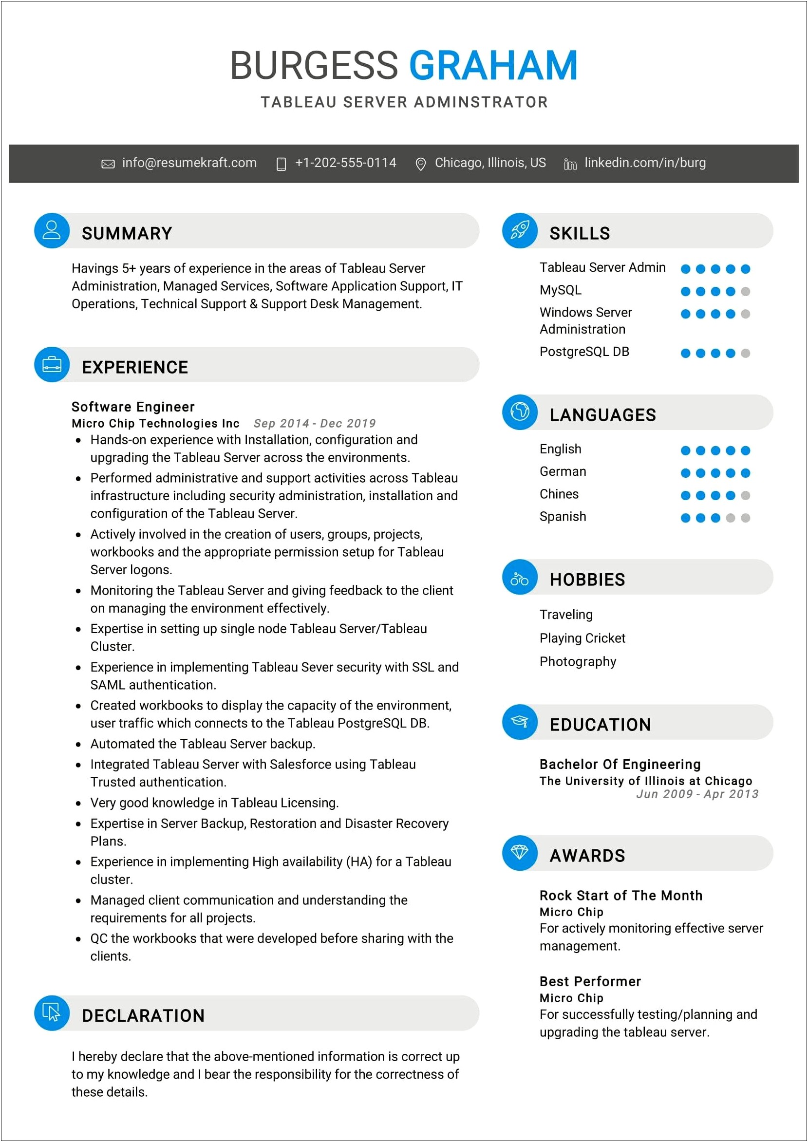 Sample Resume For School Administrator In India