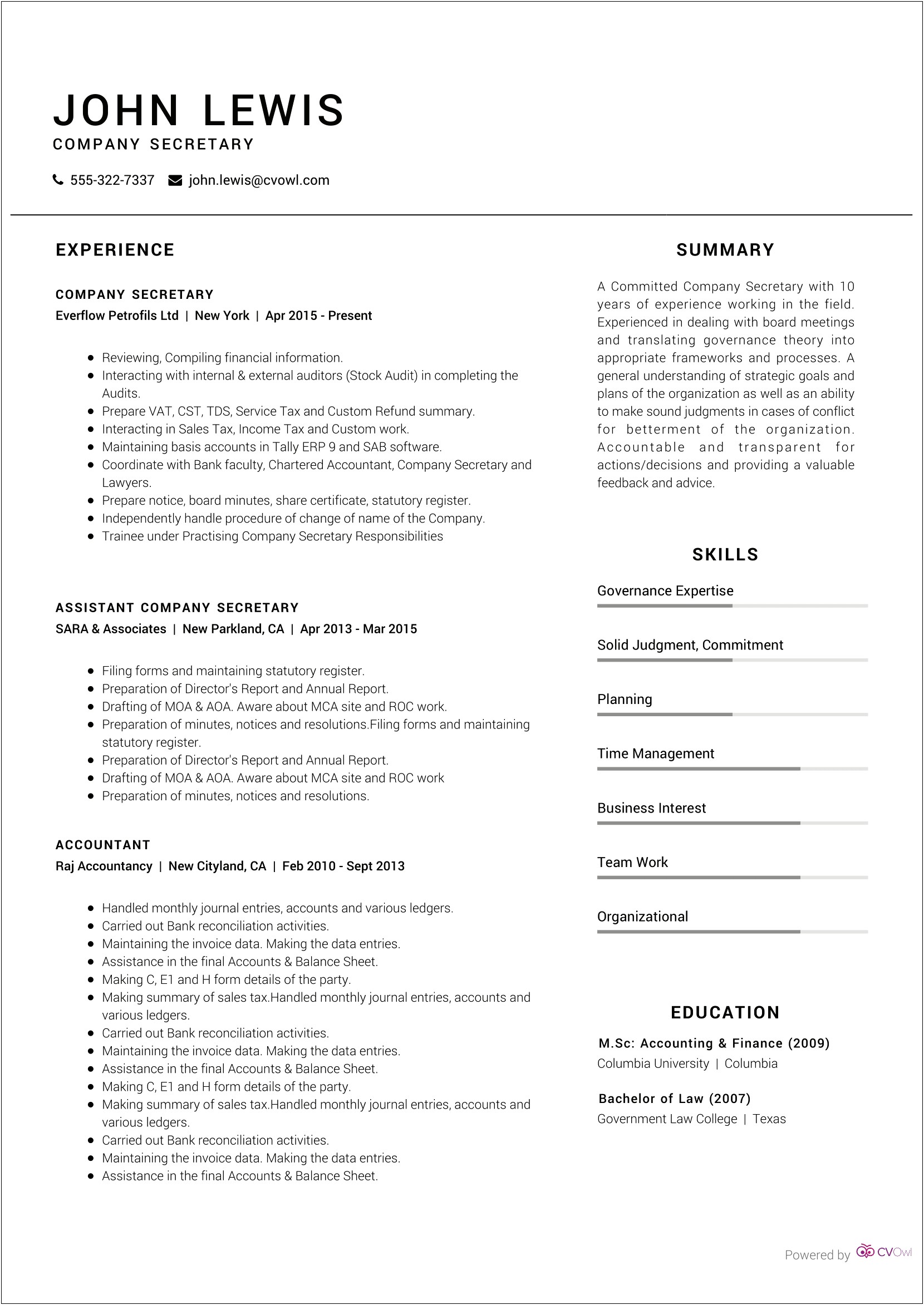 Sample Resume For Secretary Without Experience