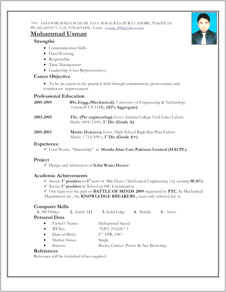 Sample Resume For Security Guard Position