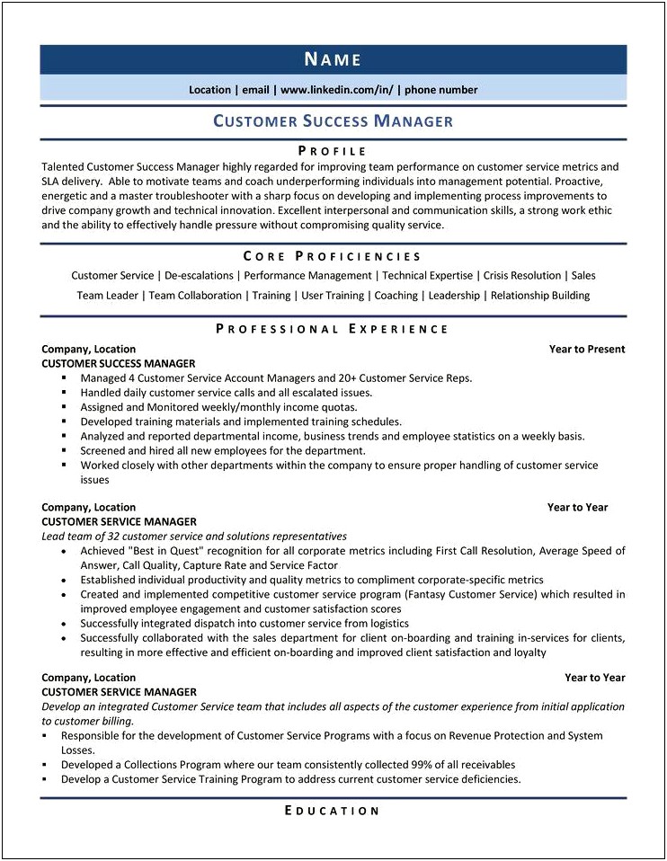 Sample Resume For Technical Delivery Manager
