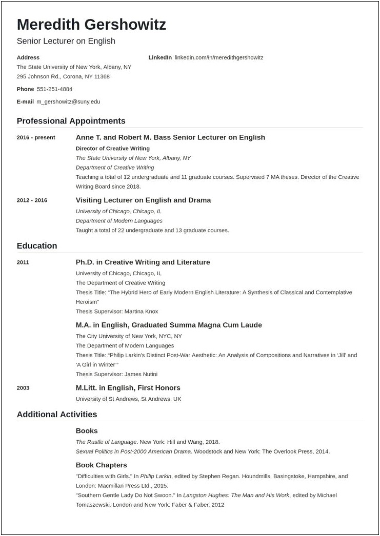 Sample Resume Format For It Students