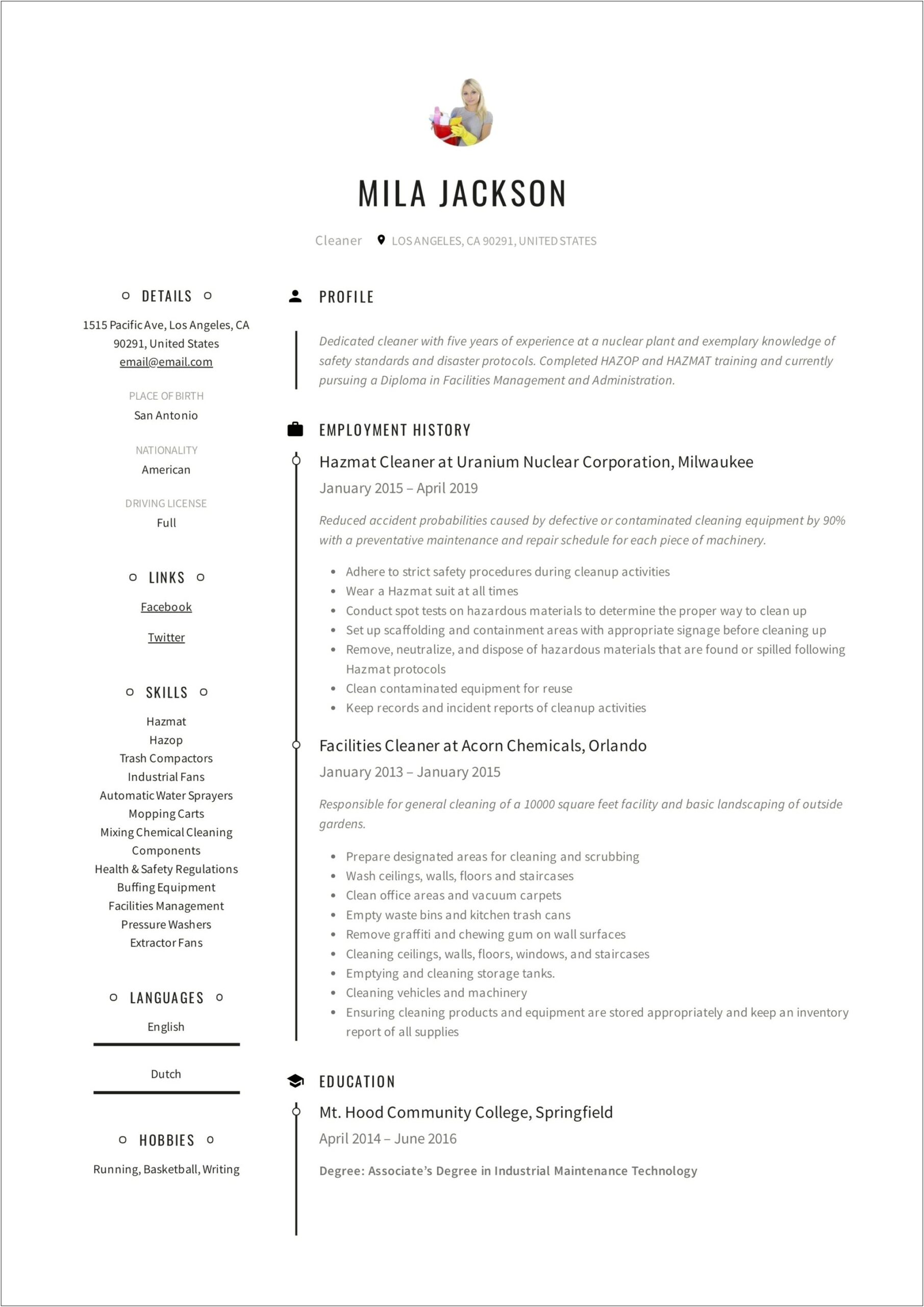 Sample Resume Objective For Car Washer