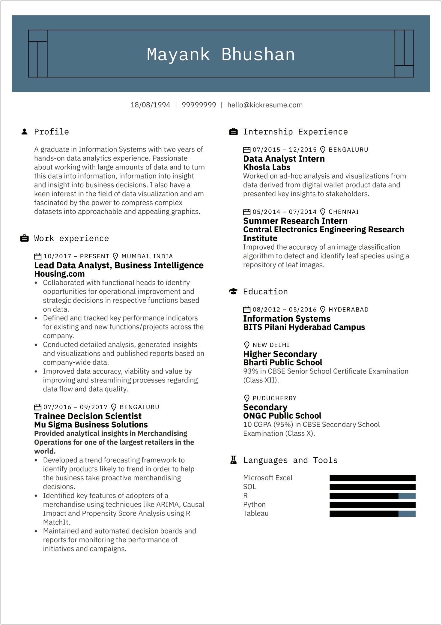 Sample Resume Objective For Data Analyst