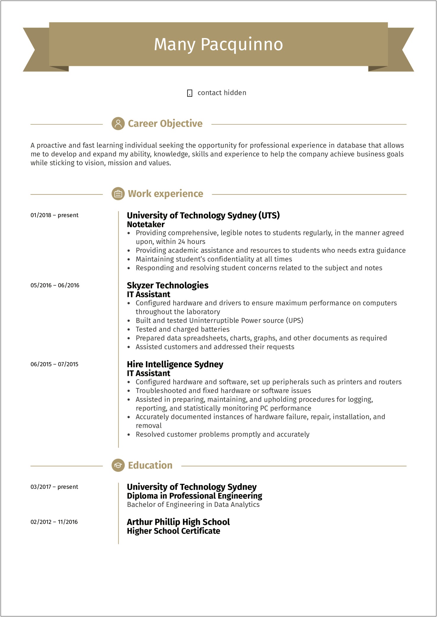 Sample Resume Objectives For Higher Education
