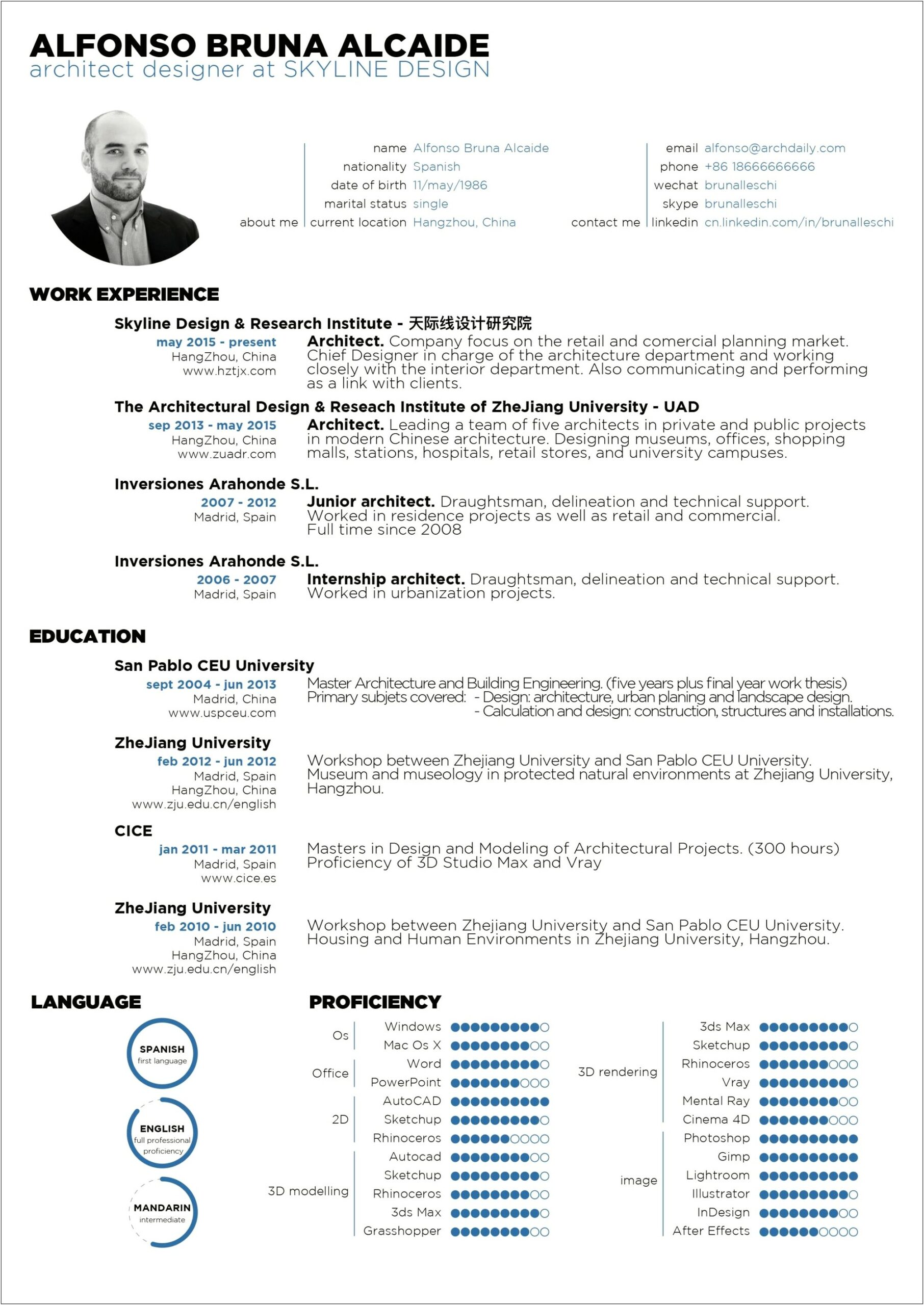 Sample Resume Of An Architecture Student