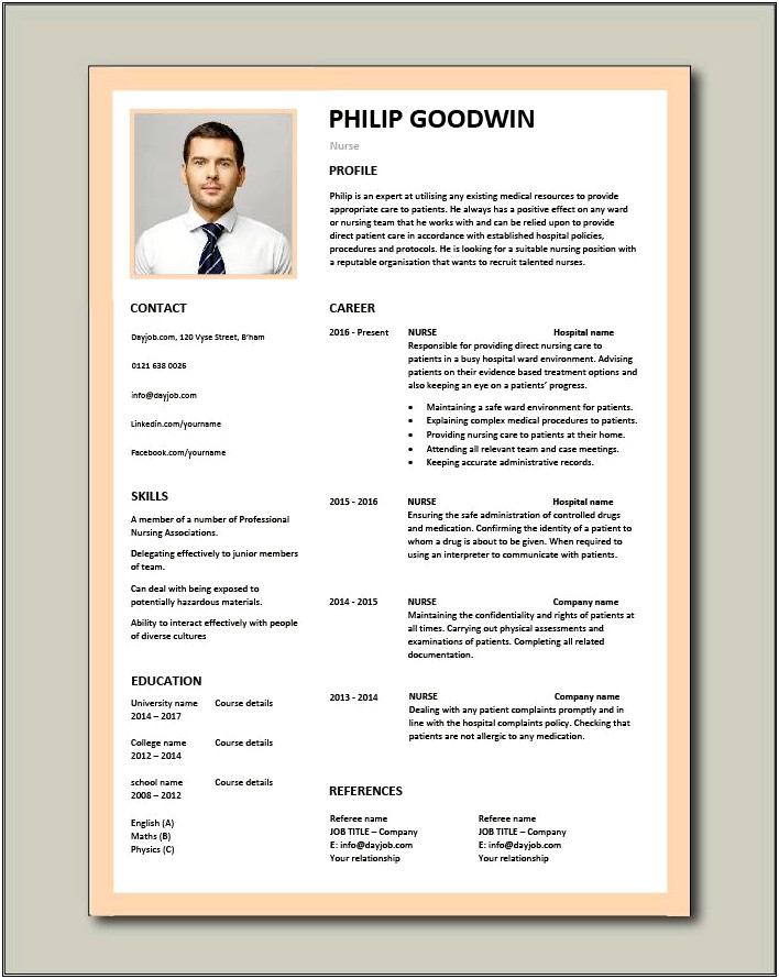 Sample Resume Of An Or Nurse