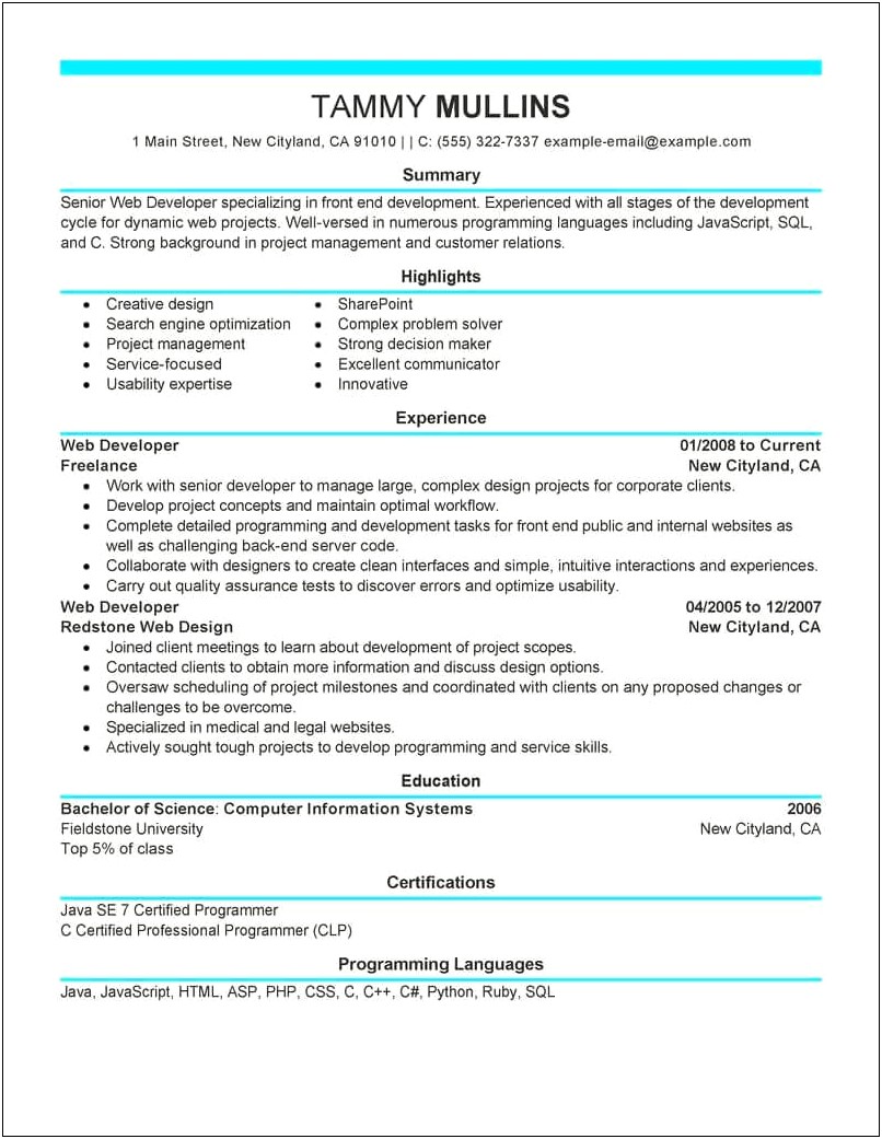 Sample Resume Of Certified Sharepoint Developer