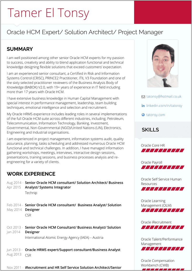 Sample Resume Of Peoplesoft Functional Consultant