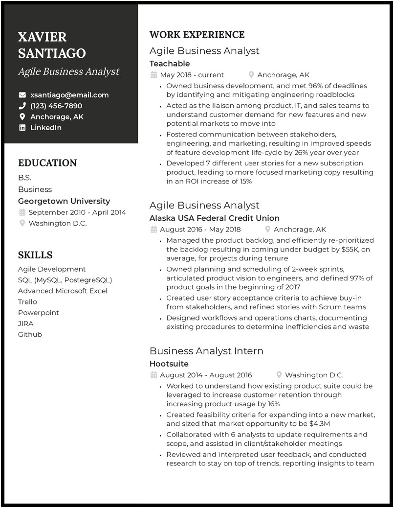 Sample Resume Of Product Analyst Of Freshers