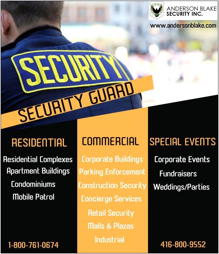 Sample Resume Of Security Guard In Canada