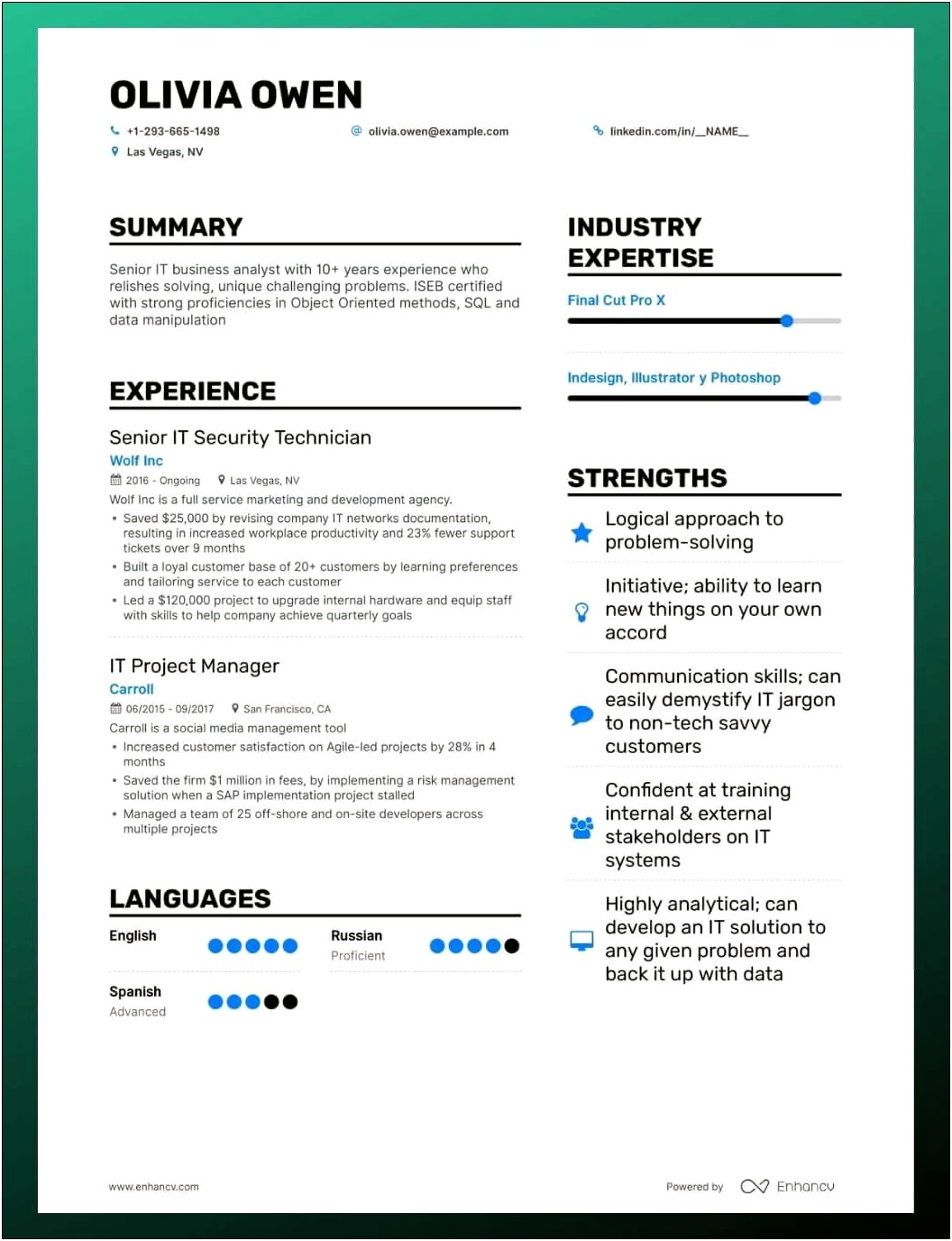 Sample Resume Skills In A List