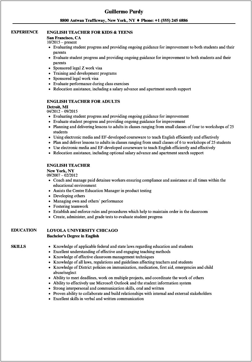 Sample Resume With Education In Progress