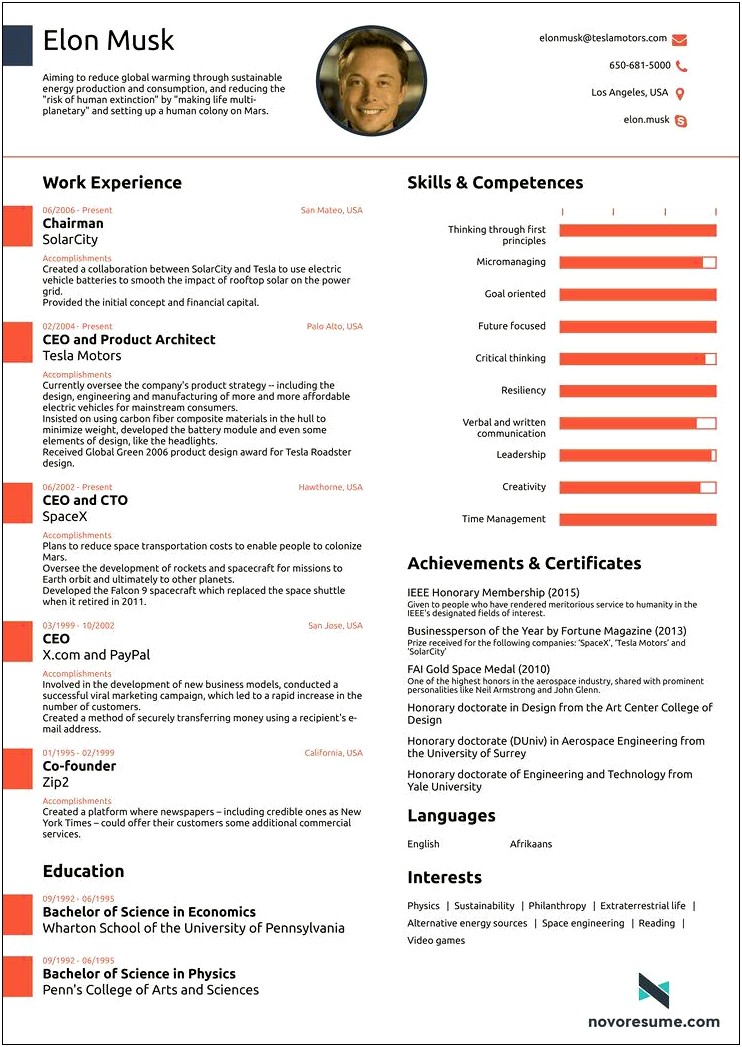 Sample Resume With More Than One Page