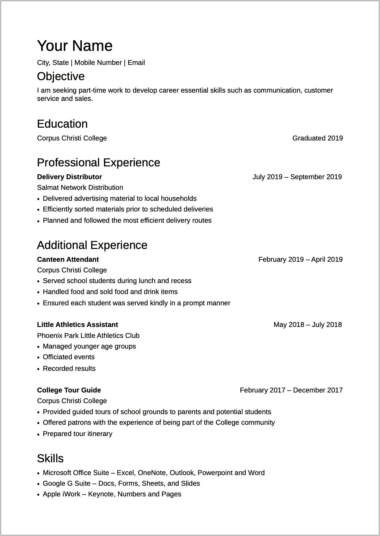 Sample Resume With No High School Diploma