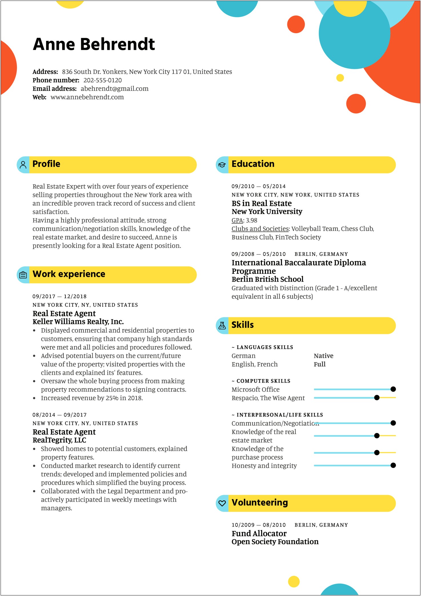 Sample Resumes For Commercial Real Estate