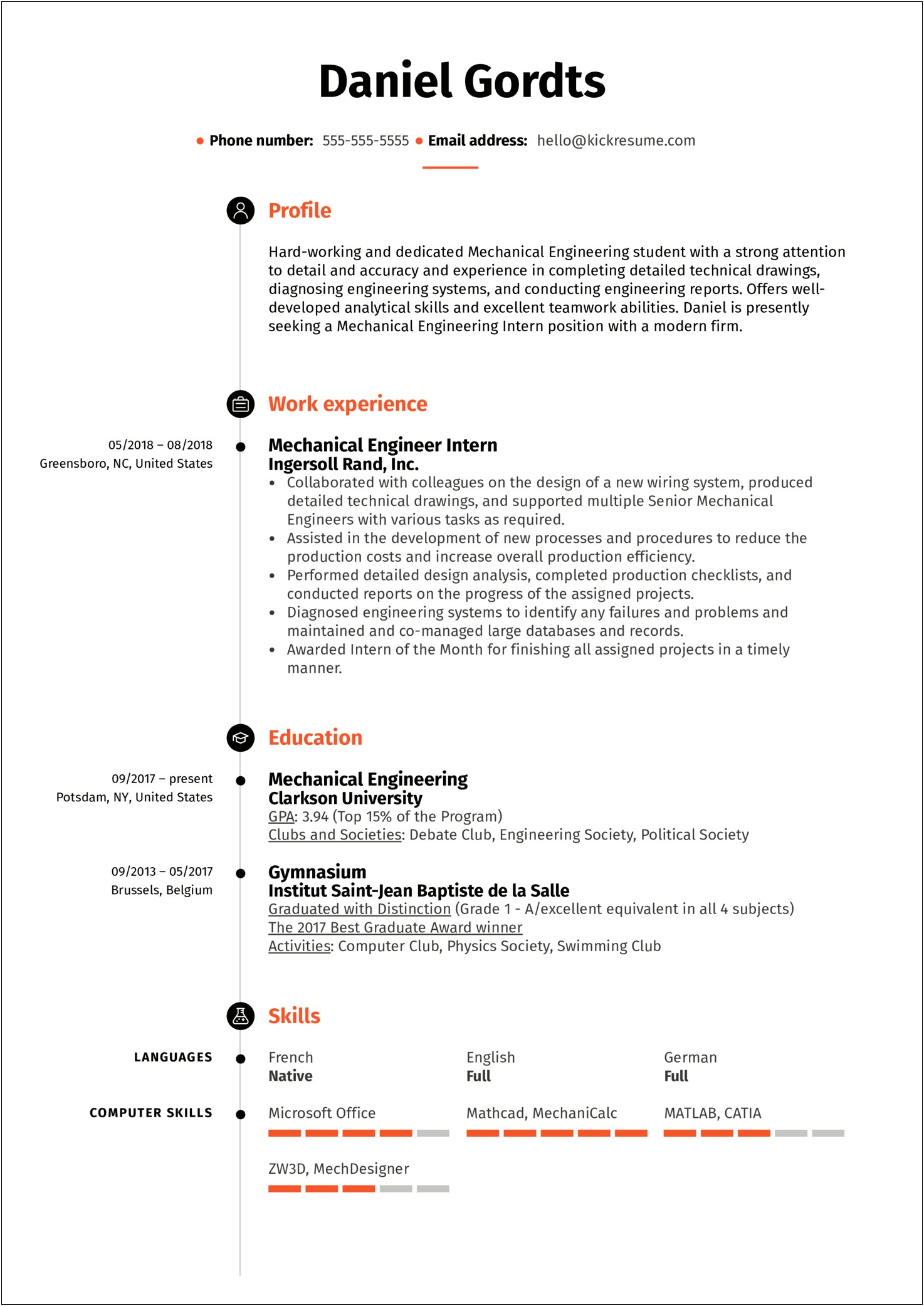 Sample Resumes For Mechanical Engineer Jobs