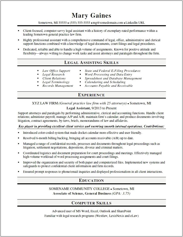 Sample Skills For General Office Clerk Resume