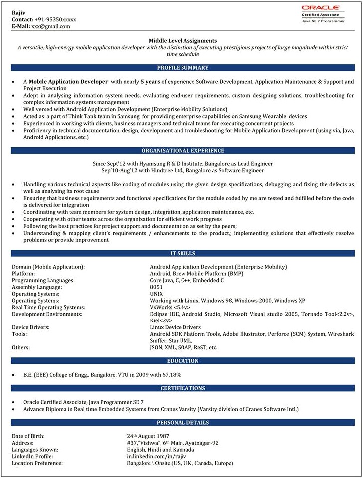 Sample Softwre Testing Resume For 4 Experienced