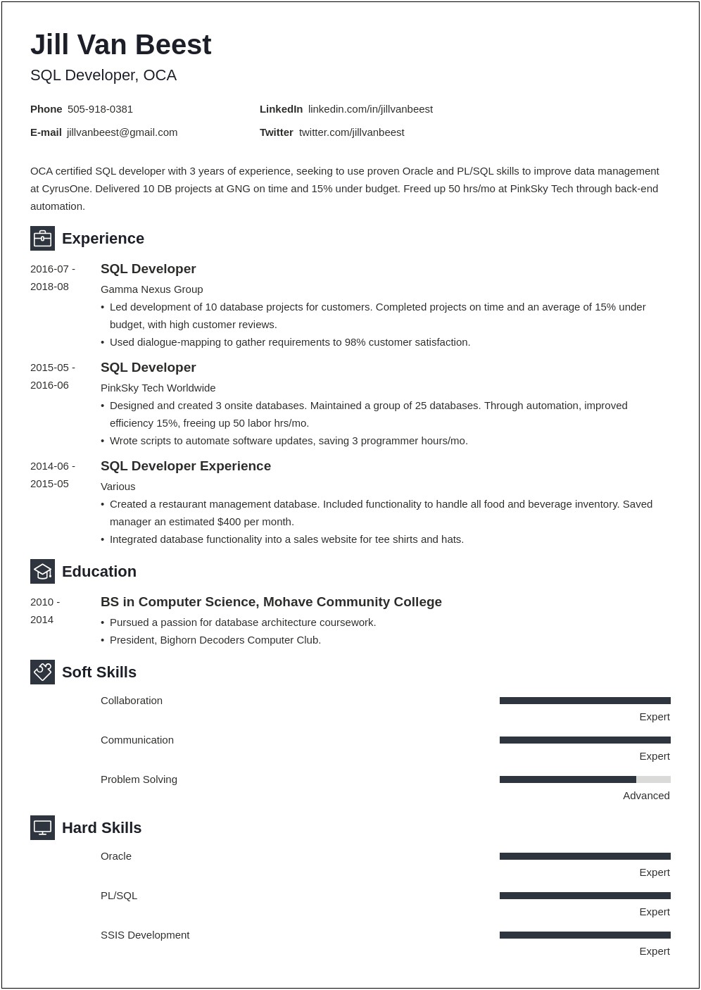 Sample Sql Server Developer Resume 8 Years Experience