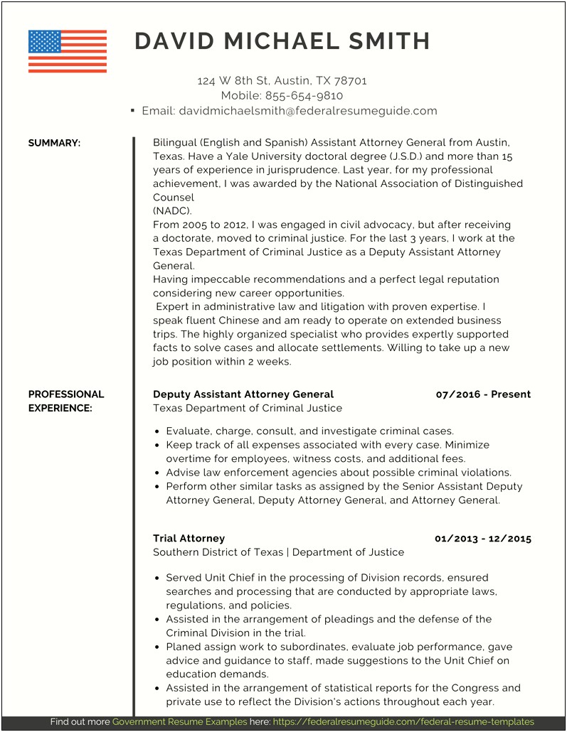 Sample Trial Attorney Resume Pdf Texas