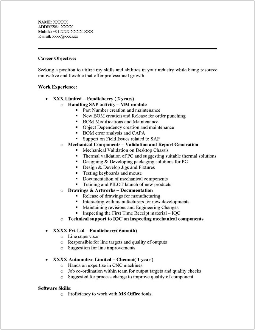 Sap Fico End User Resume Sample Pdf