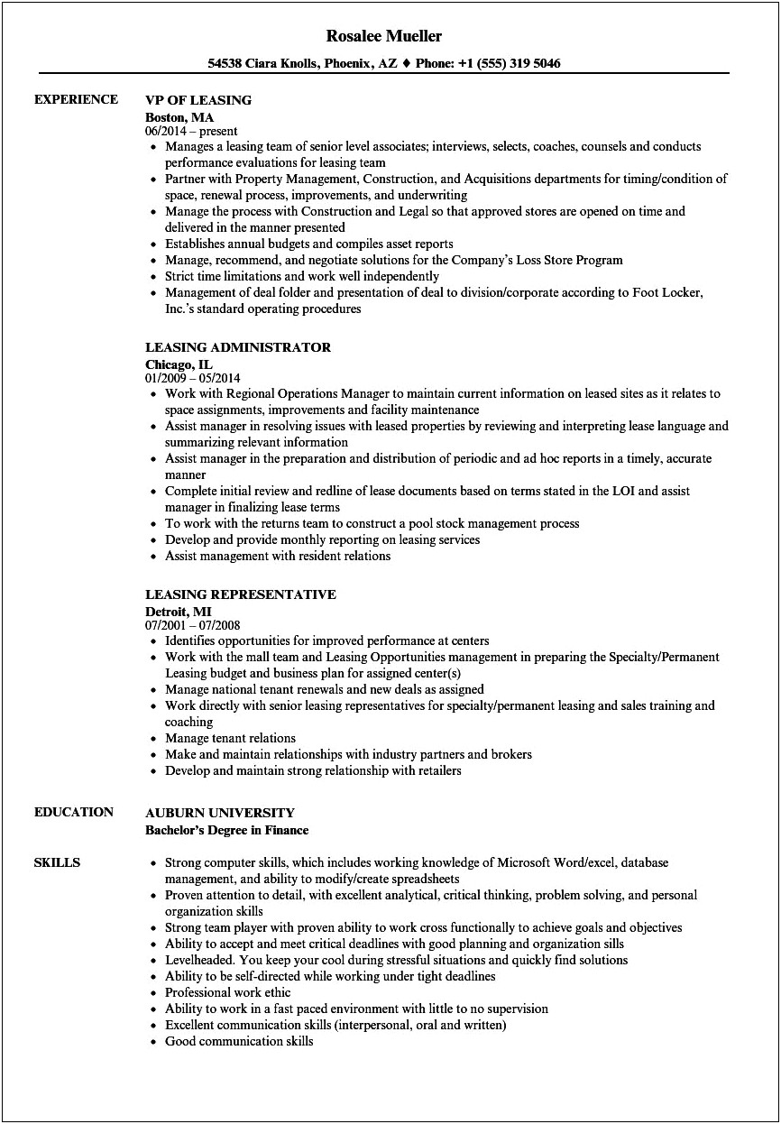 Seeking Challenging Lease Ups Rehab Properties Resume Summary