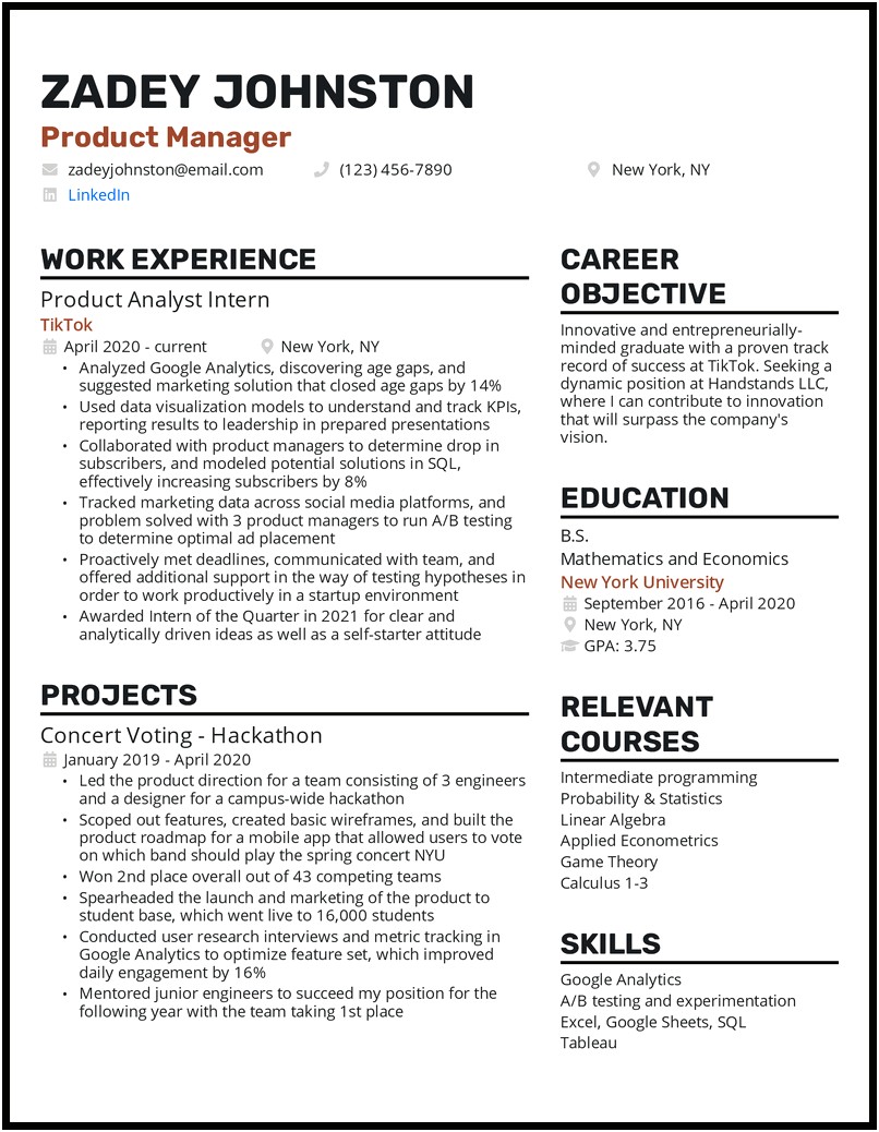 Semiconductor Manufacturing Companies Entry Level Resume Template