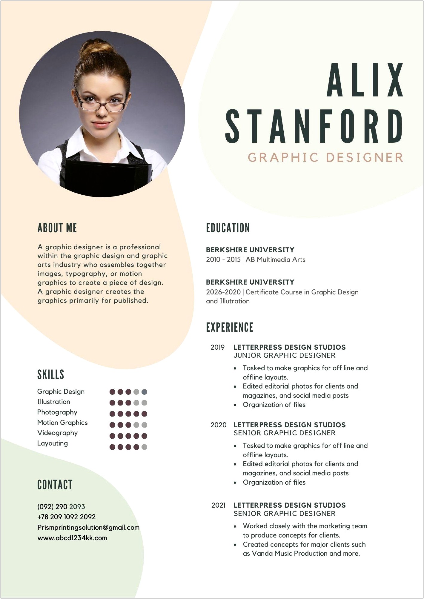 Senior Motion Grafics Designer The Best Resume