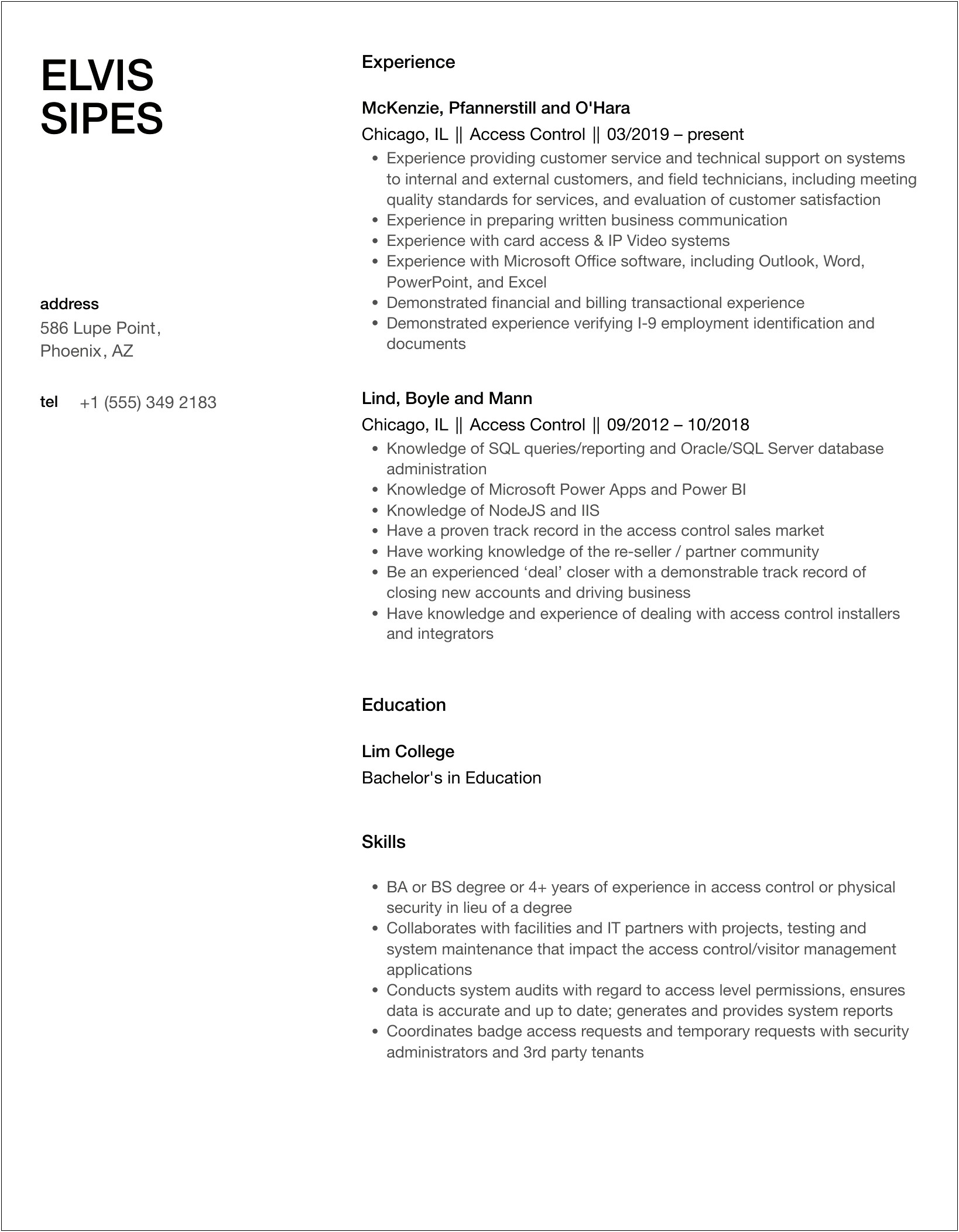 Setting Up System From Ground In Resume Wording