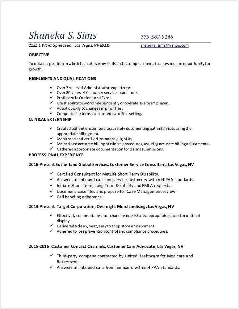 Short Term Disability Case Manager Resume