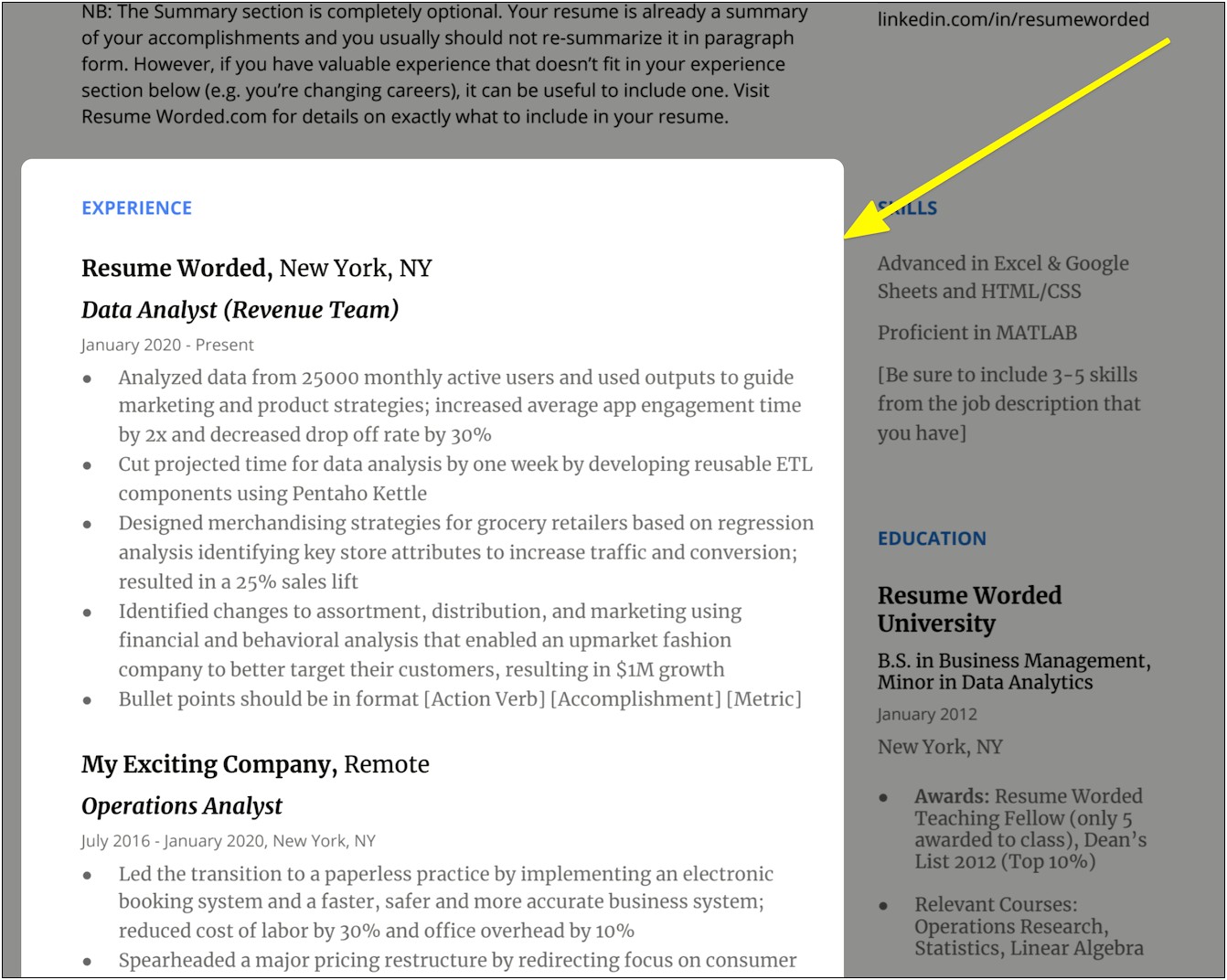 Shoudl Resume Descriptions Be One Line