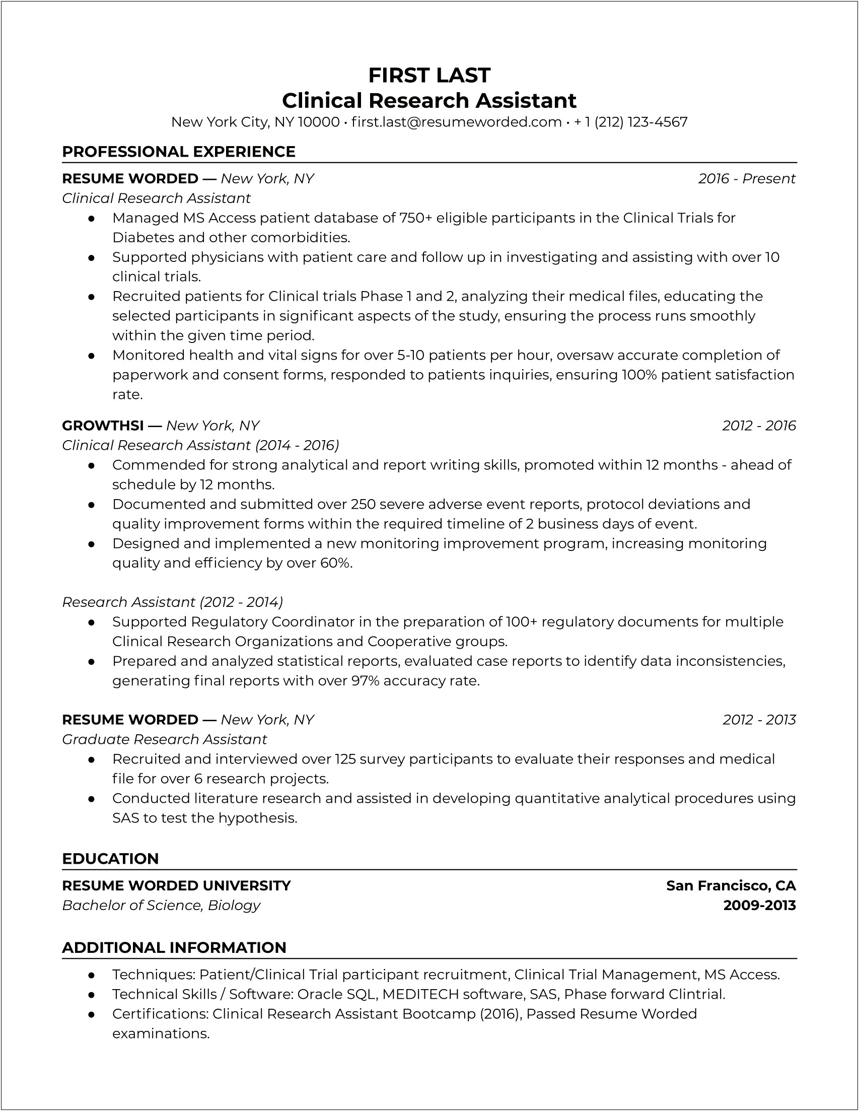 Should I Put Resarch Experienc Ein Resume