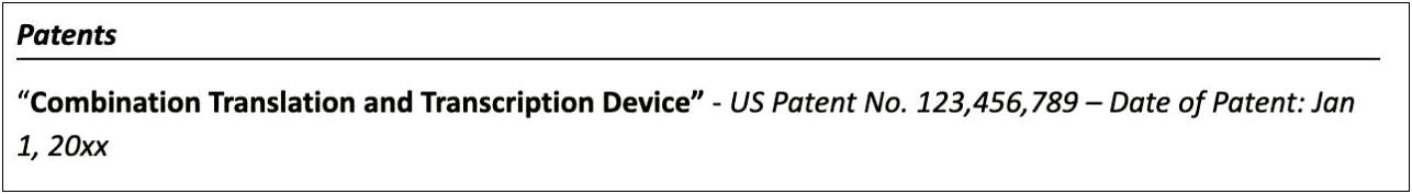 Should You Put Patent On Resume